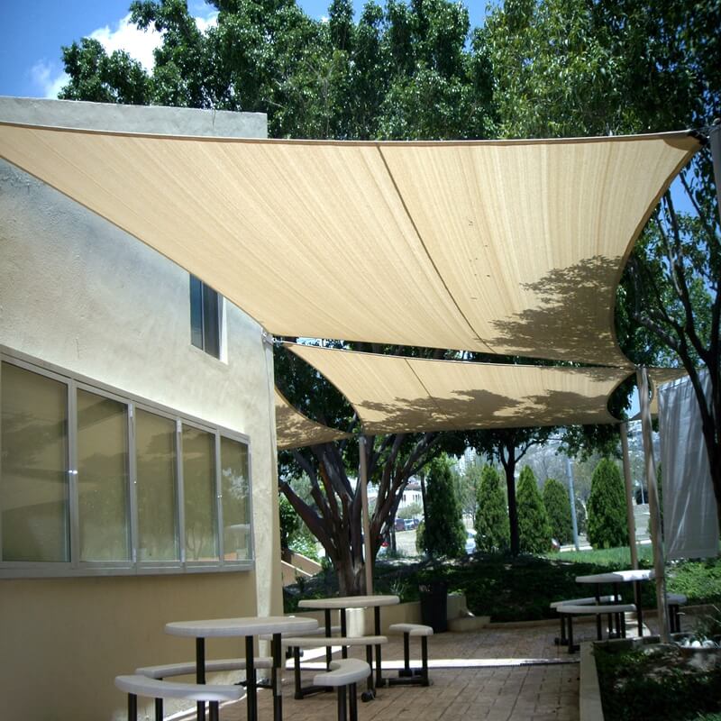 UV Protection Polyester Rectangle Waterproof Triangle Sun Shade Sail for Garden Beach Outdoor