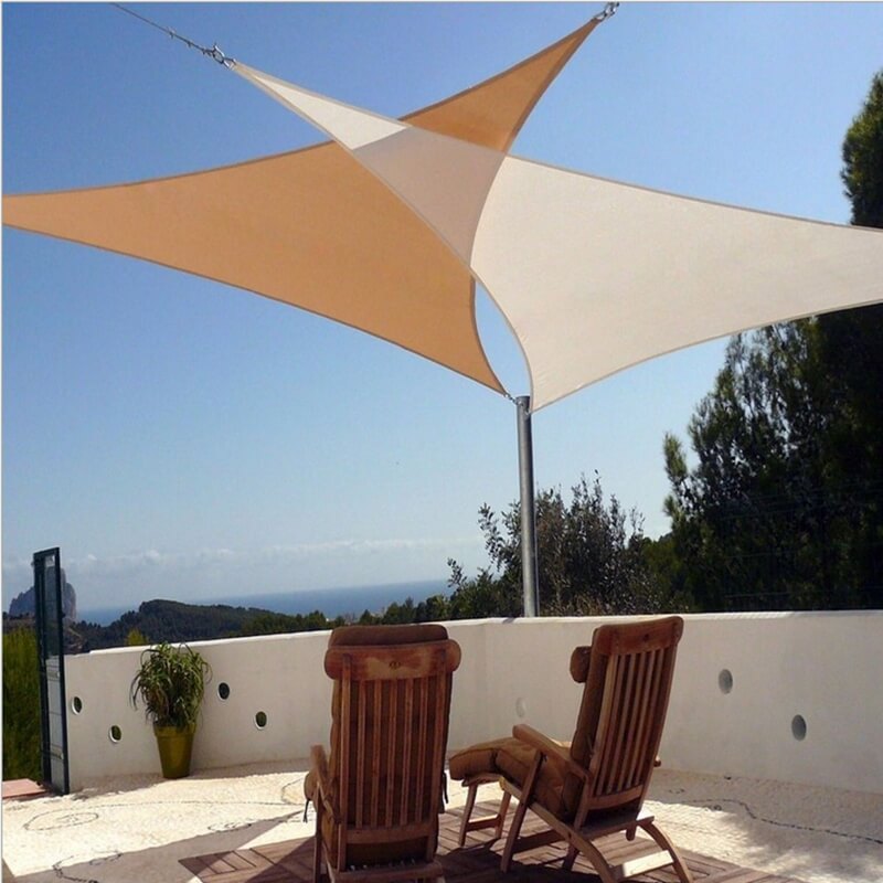 Triangle Sun Shade Sail for Patio Deck Beach Garden Yard Pool Outdoor Canopy Cover UV Blocking